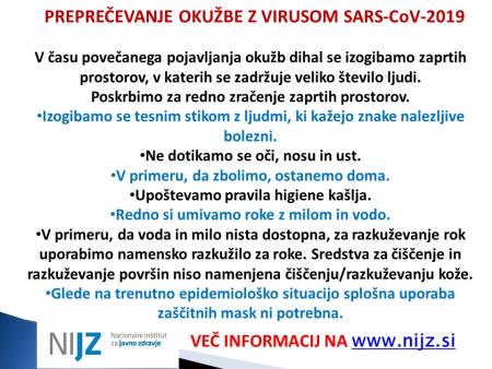 Koronavirus – obvestila glede ravnanja 6